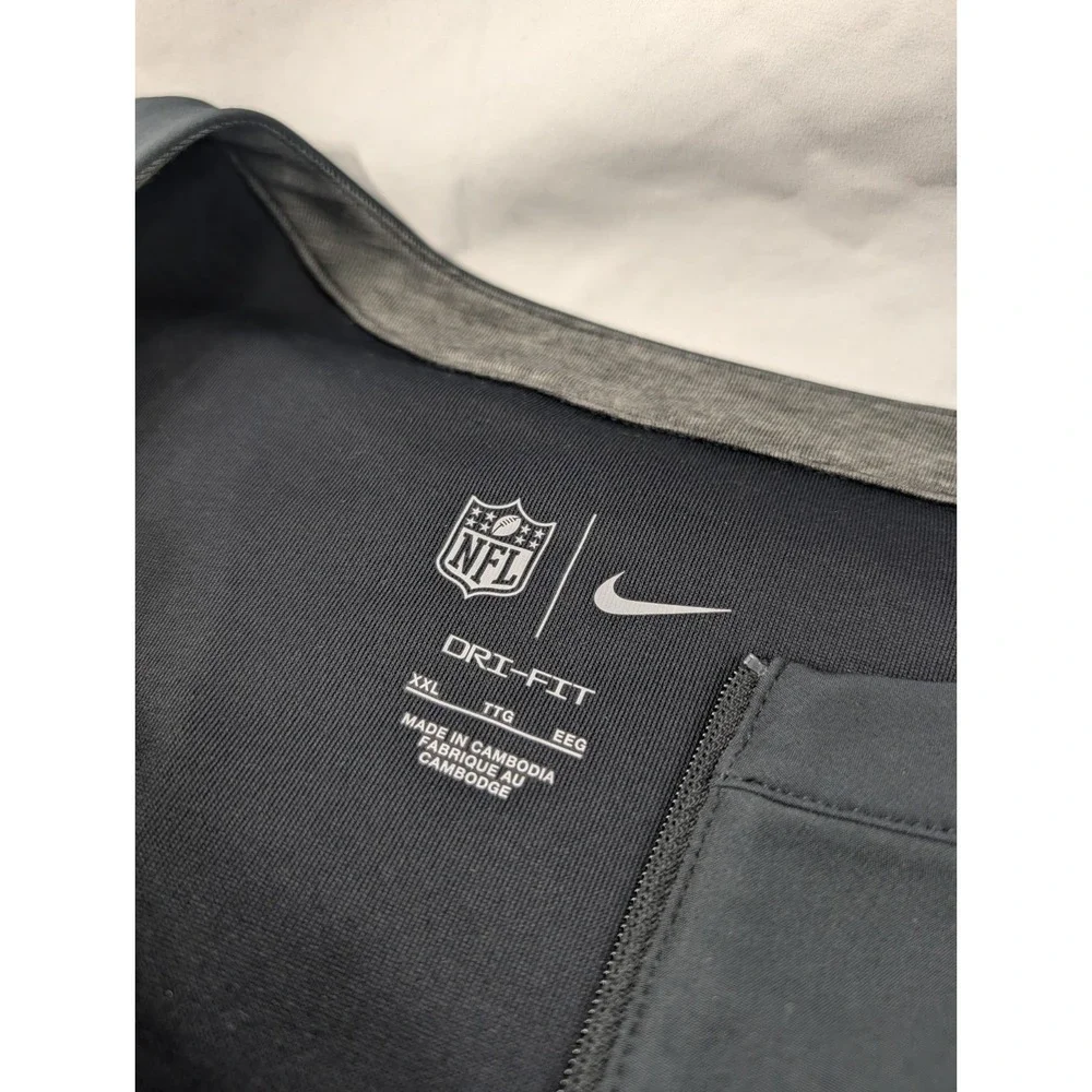 Nike Pittsburgh Steelers Quarter Zip Pullover Mens XXL Black Dri-FIT On Field